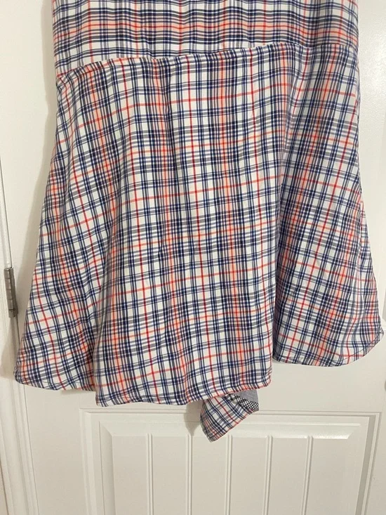 Teija Plaid Asymmetric Midi Skirt in Blue and Red size 14 - Picture 3 of 9